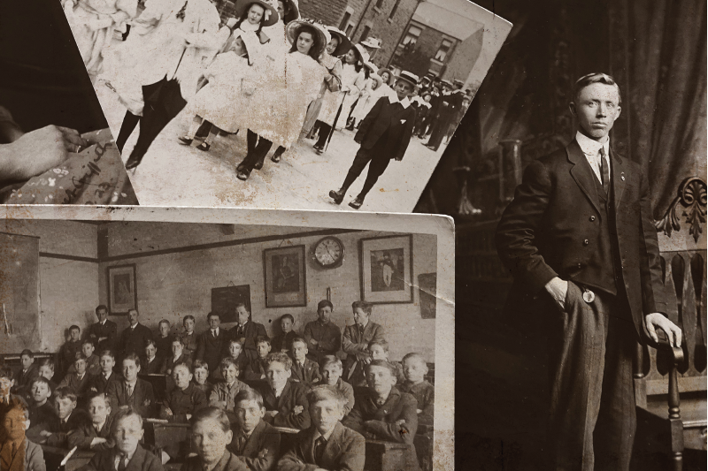 Vintage photo collage za pogrinjek domov - TenStickers