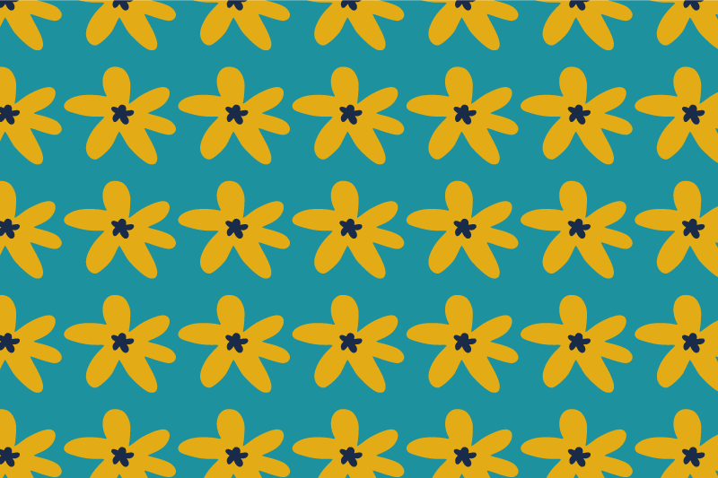 Vibrant floral pattern moderno preprogo - TenStickers