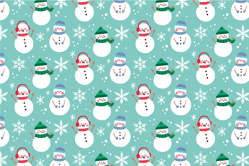 Joyful snowman pattern božični pogrinjek - TenStickers