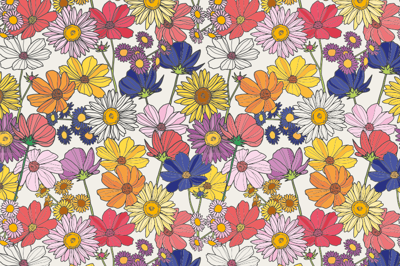 Vibrant botanical arrangement otroški pogrinjek za mizo - TenStickers