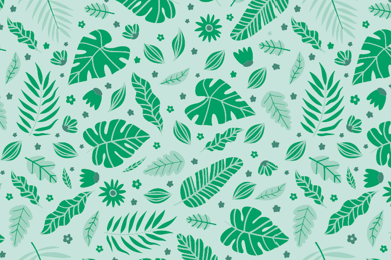 Leafy green patterns izvirna jedilna podloga - TenStickers