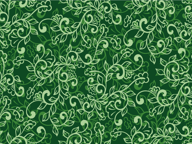 Floral green pattern teksturna pogrinjek - TenStickers