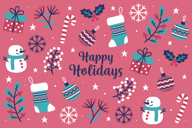 Whimsical holiday patterns božični pogrinec - TenStickers