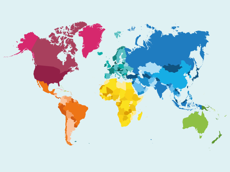Colorful world map izvirna jedilna podloga - TenStickers