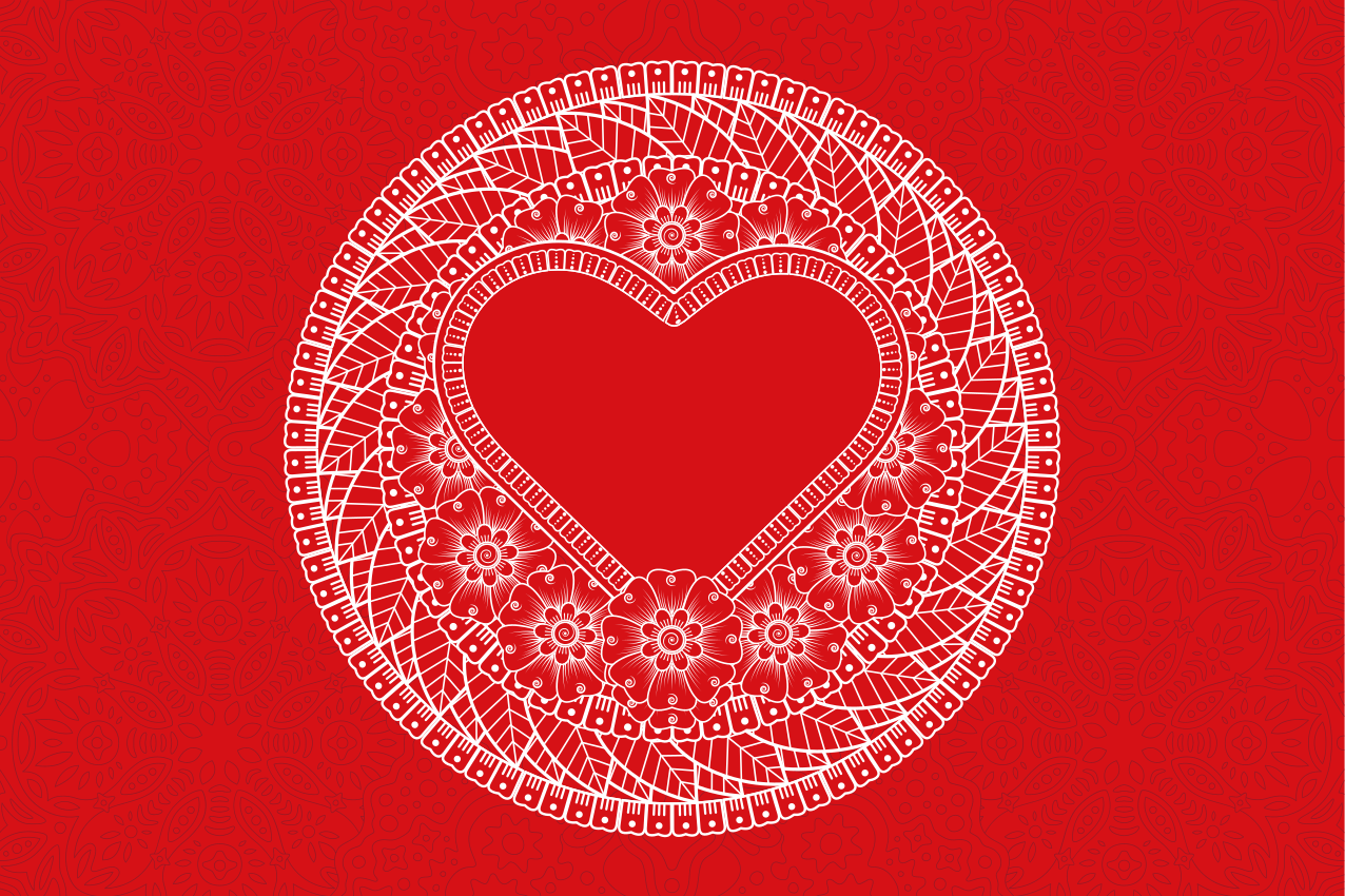 Izvirni pogrinjki za srce iz mandale - TenStickers