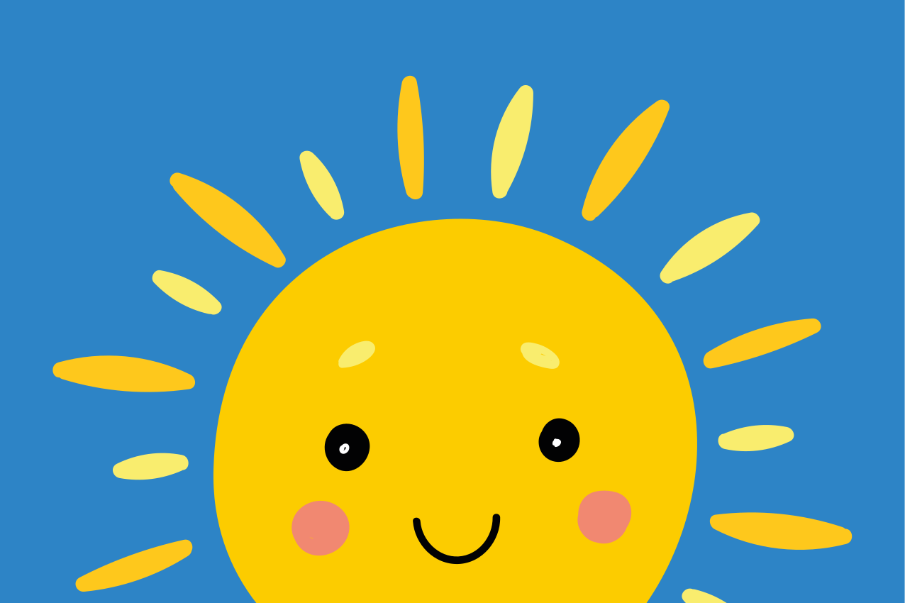 Smiling sun face otroški pogrinjek za mizo - TenStickers