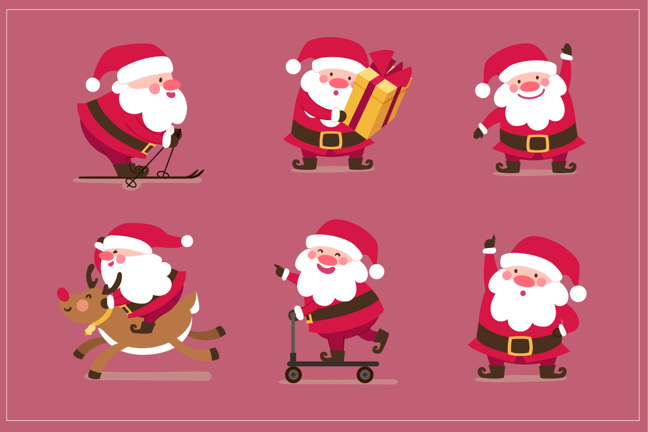 Santa claus characters božični pogrinjek - TenStickers