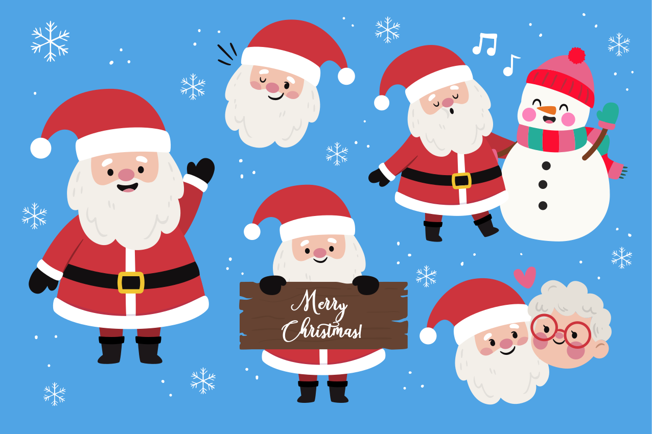 Christmas santa characters božični pogrinjek - TenStickers