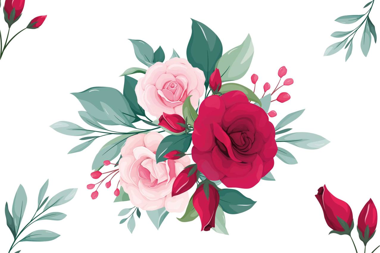 Floral arrangement motif izvirna jedilna podloga - TenStickers