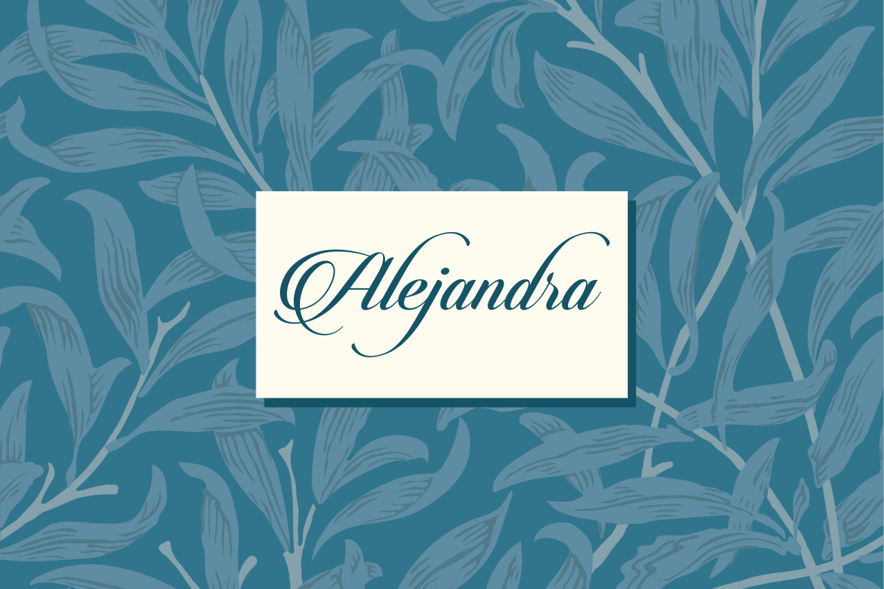 Elegant leaf design pogrinjek z imenom - TenStickers