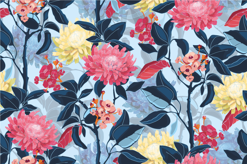 Floral pattern elegance izvirna jedilna podloga - TenStickers