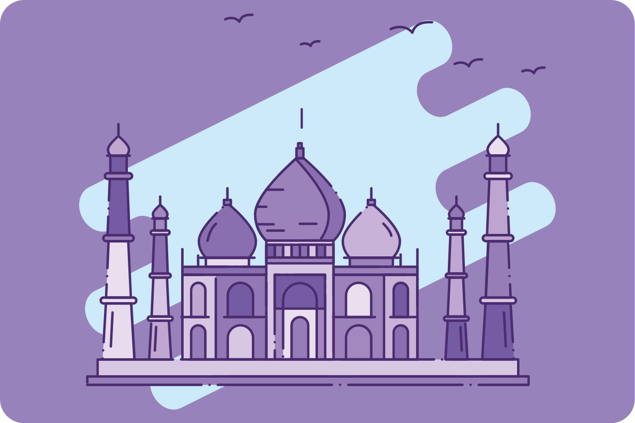 Taj mahal silhouette moderna miza - TenStickers