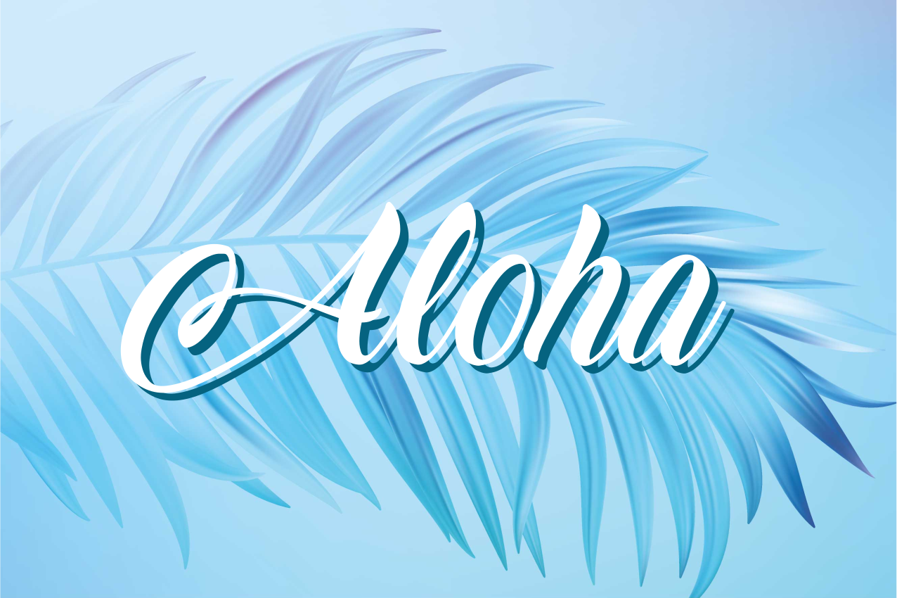 Aloha palm leaves pogrinjek s citati - TenStickers