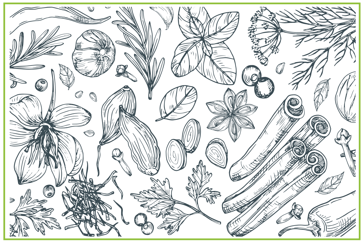 Herb pattern background teksturna pogrinjek - TenStickers