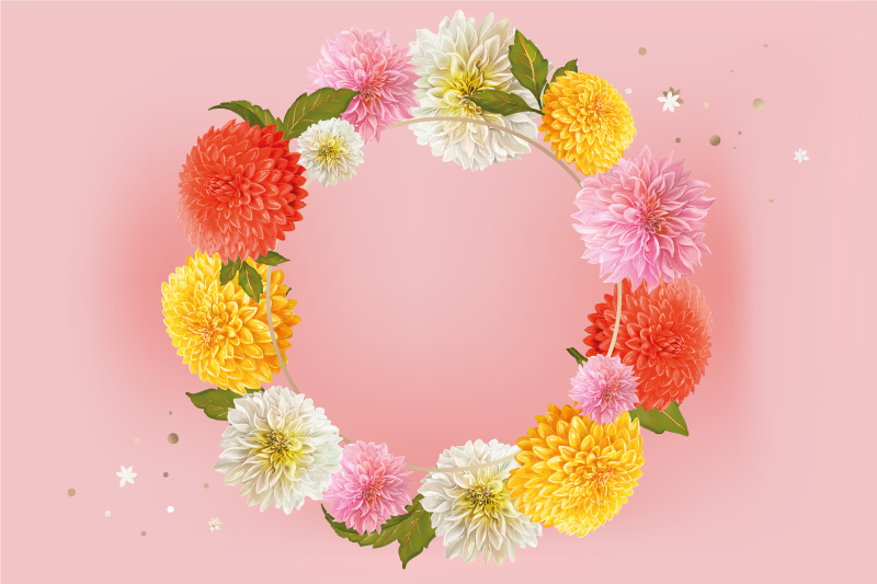 Floral circle accent izvirna jedilna podloga - TenStickers