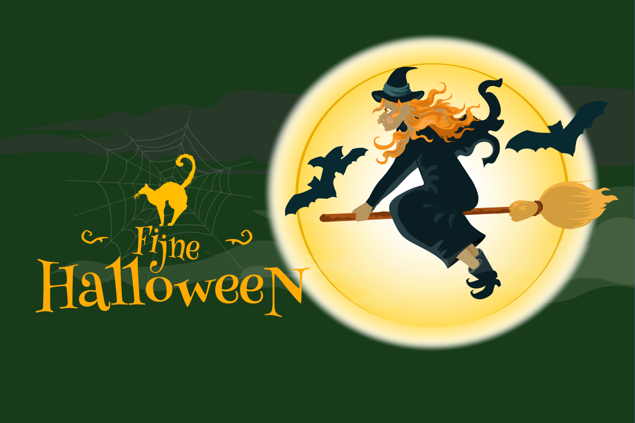 Witch broomstick scene pogrinjek za čarovnice - TenStickers