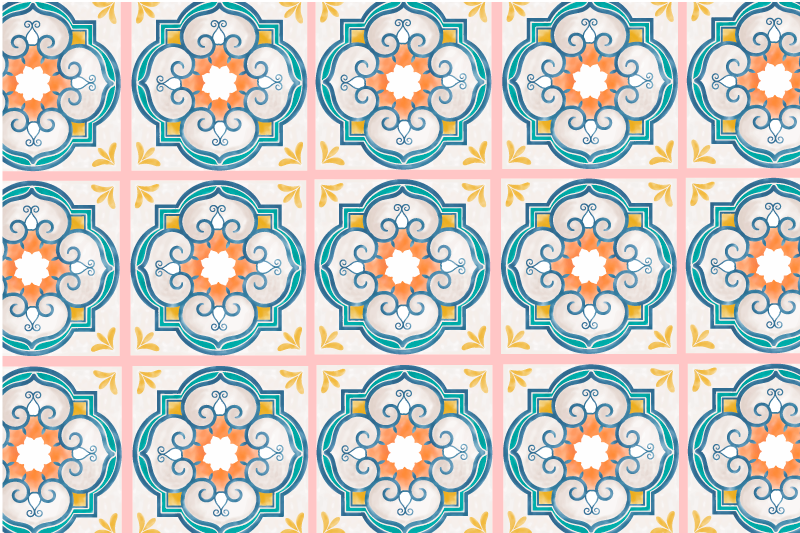 Vibrant botanical motif izvirna jedilna podloga - TenStickers