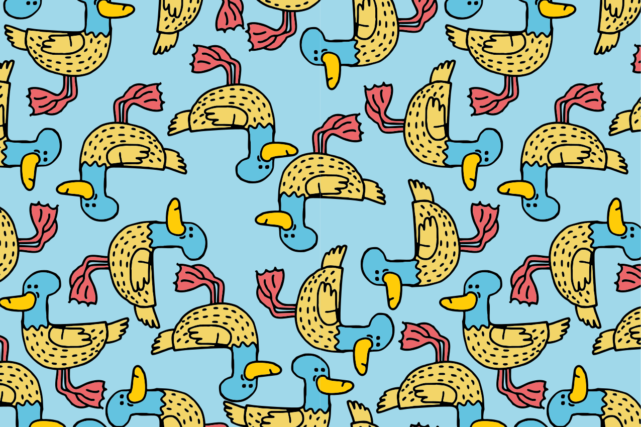 Quirky duck pattern izvirna jedilna podloga - TenStickers