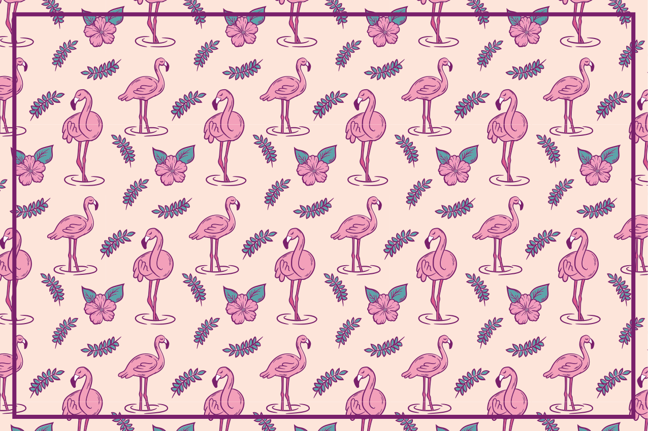 Originalne pogrinjke z vzorcem flaminga - TenStickers