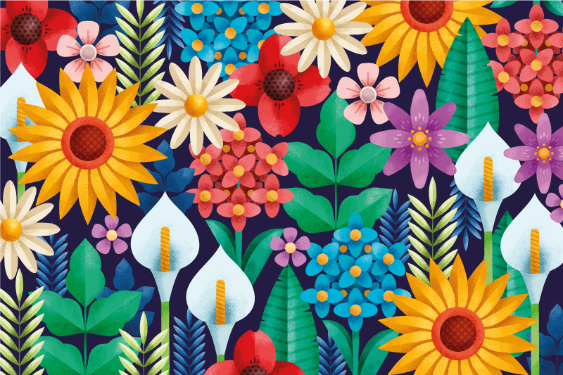 Vibrant floral arrangement izvirna jedilna podloga - TenStickers