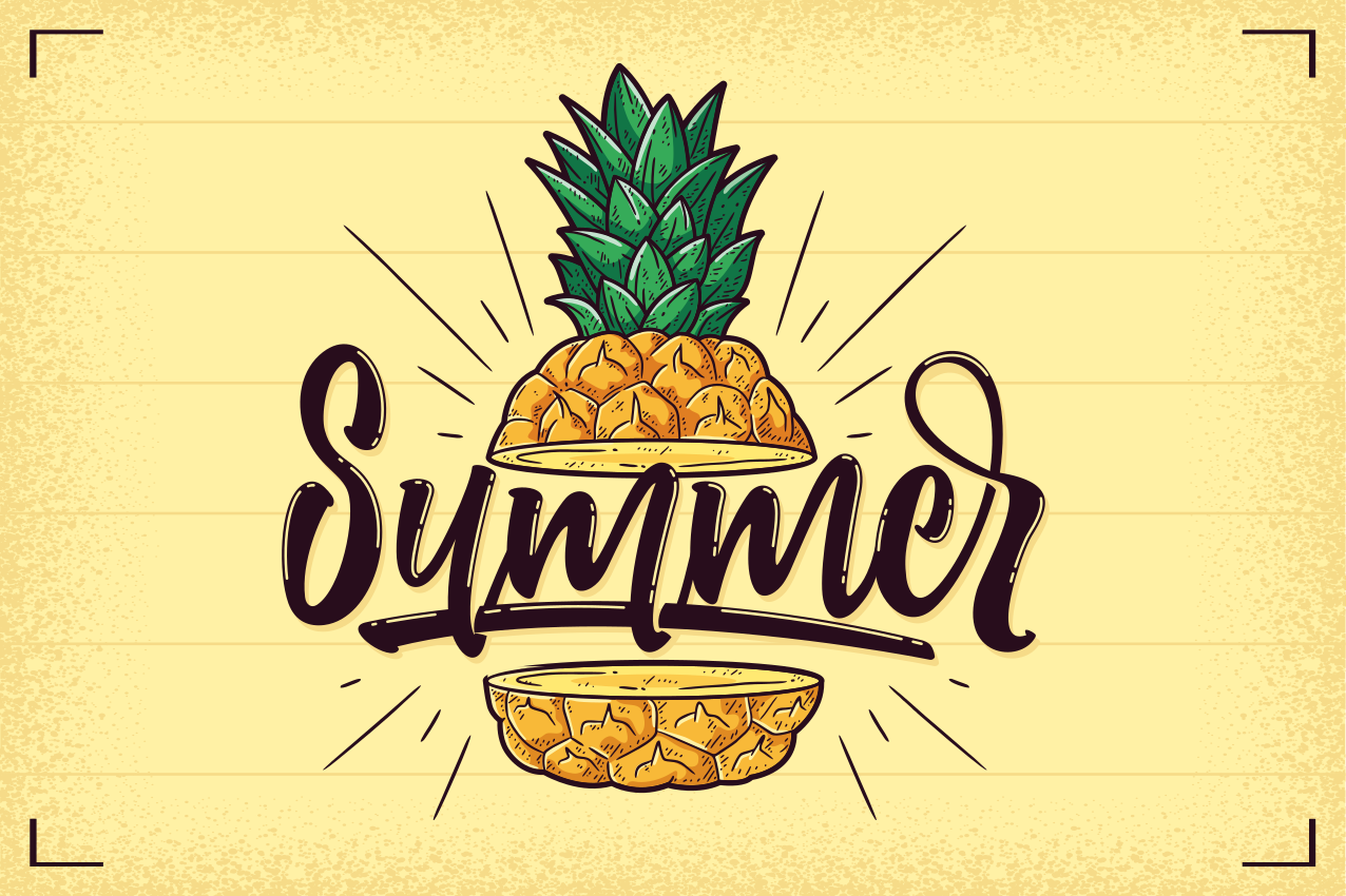 Summer pineapple graphic pogrinjek s citati - TenStickers