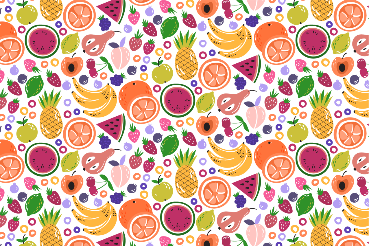 Fruit pattern print otroški pogrinjek za mizo - TenStickers