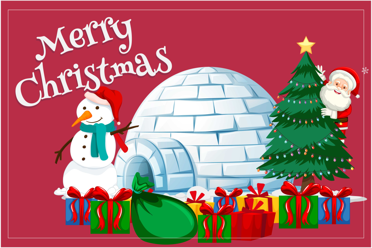 Festive holiday scene božični pogrinec - TenStickers