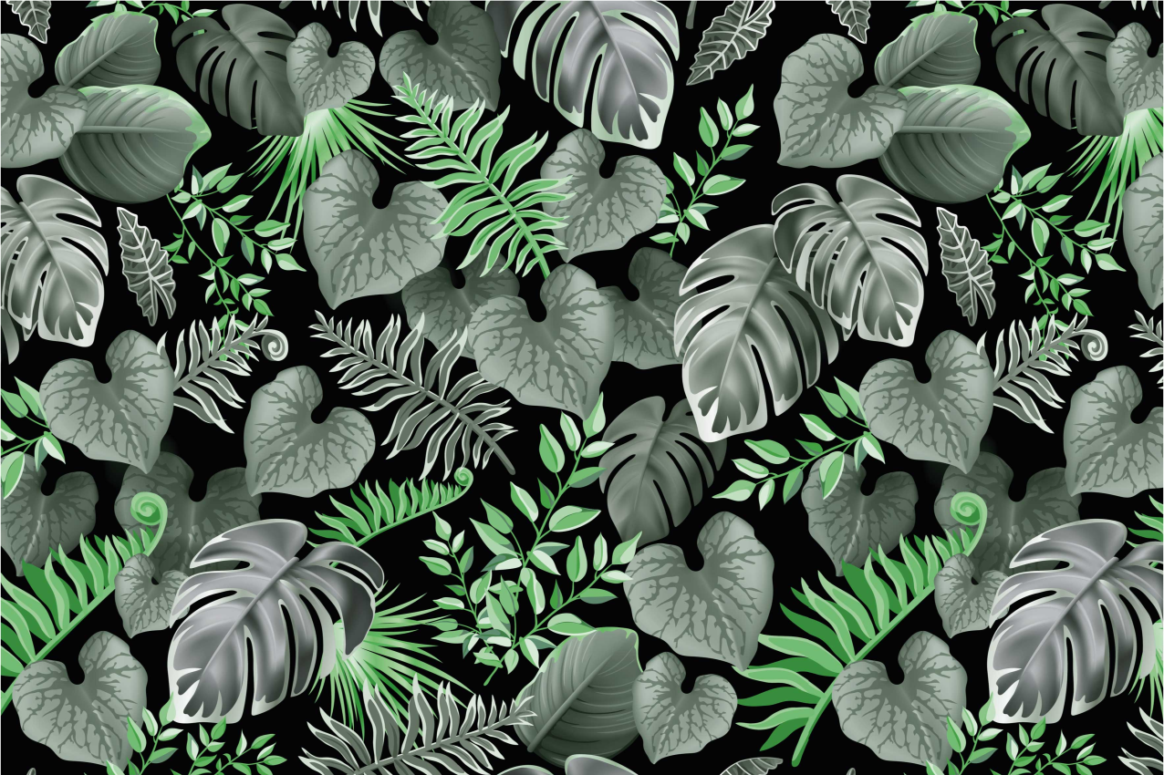 Green leaf patterns teksturni pogrinjek - TenStickers