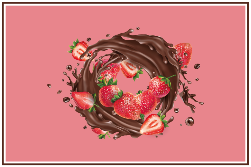 Chocolate dipped strawberries izvirna jedilna podloga - TenStickers