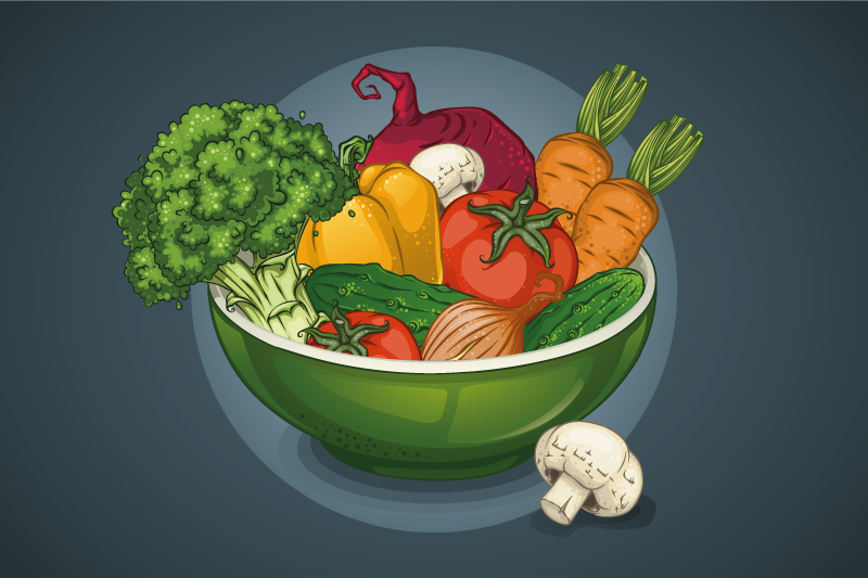 Colorful vegetable bowl izvirna jedilna podloga - TenStickers
