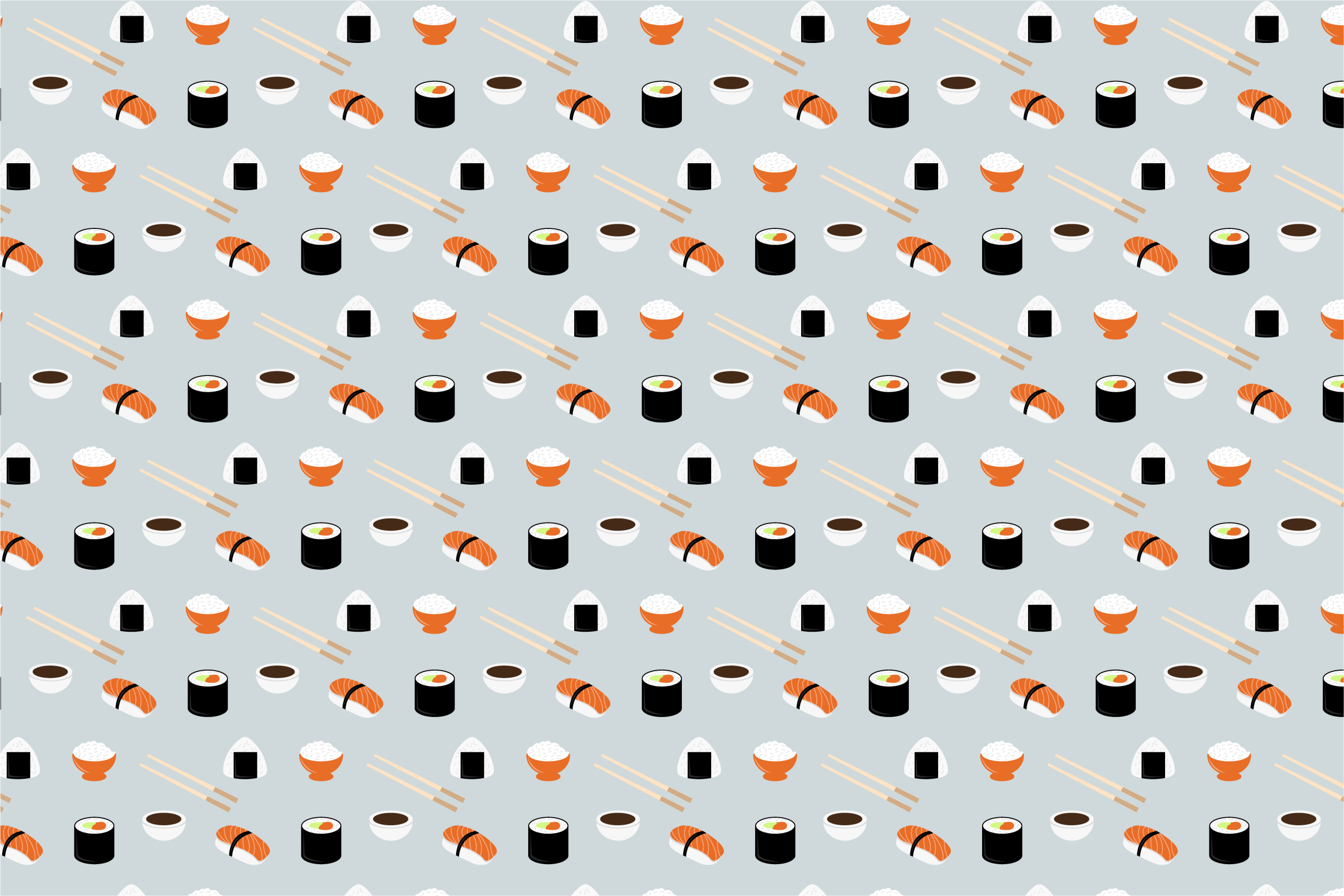 Sushi pattern art izvirna jedilna podloga - TenStickers