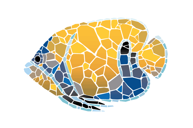 Mosaic fish illustration izvirna jedilna podloga - TenStickers