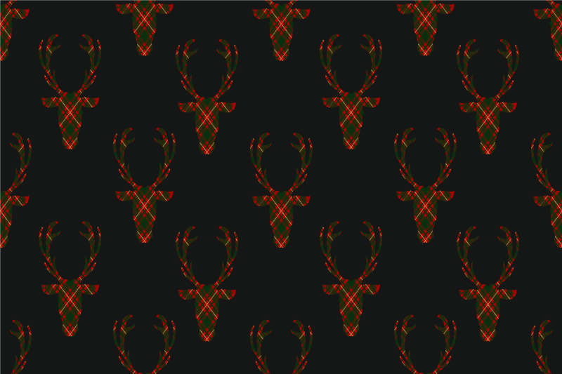 Plaid reindeer silhouettes božični pogrinjek - TenStickers