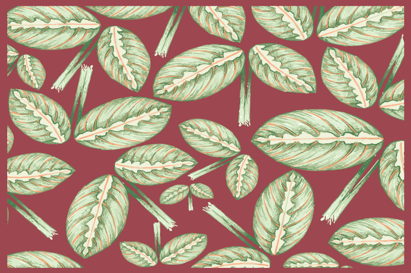 Leaf motif composition izvirna jedilna podloga - TenStickers