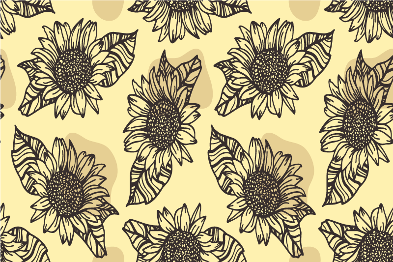 Sunflower pattern art izvirna jedilna podloga - TenStickers
