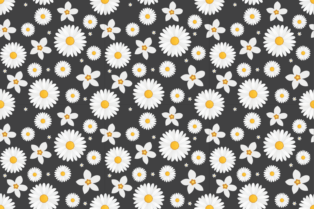 Daisy floral element teksturni pogrinjek - TenStickers
