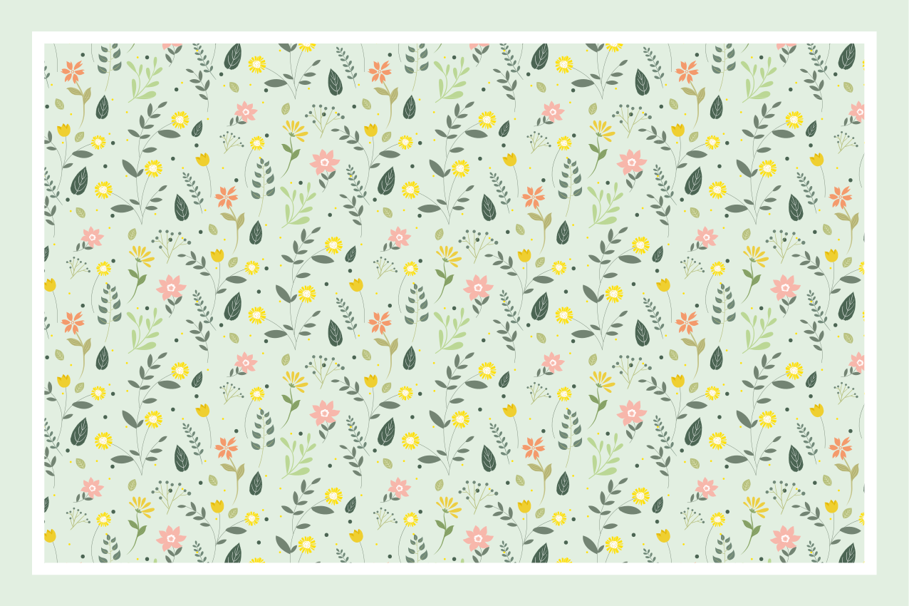 Floral pattern table setting izvirna jedilna podloga - TenStickers