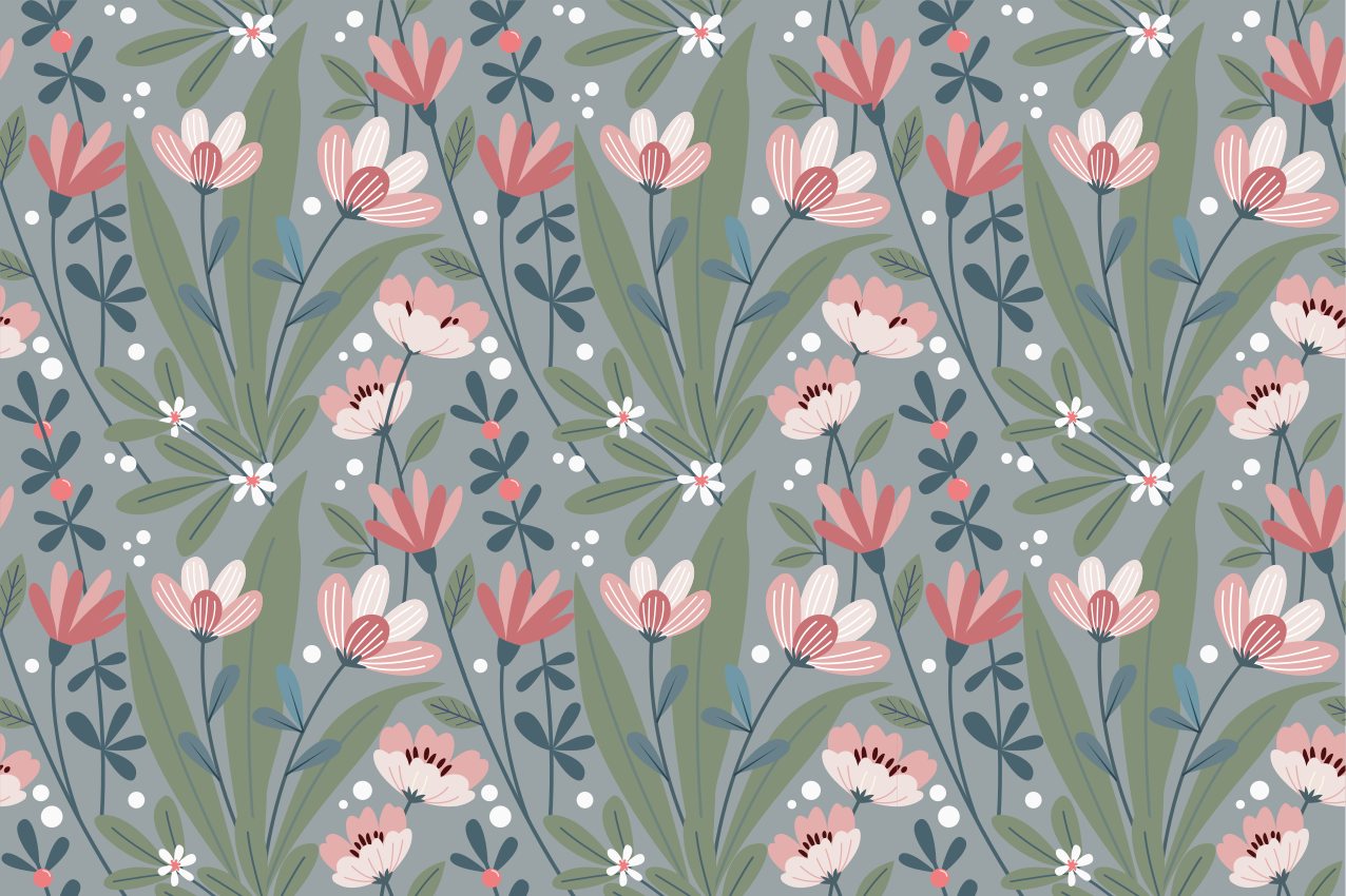 Floral pattern table izvirna jedilna podloga - TenStickers