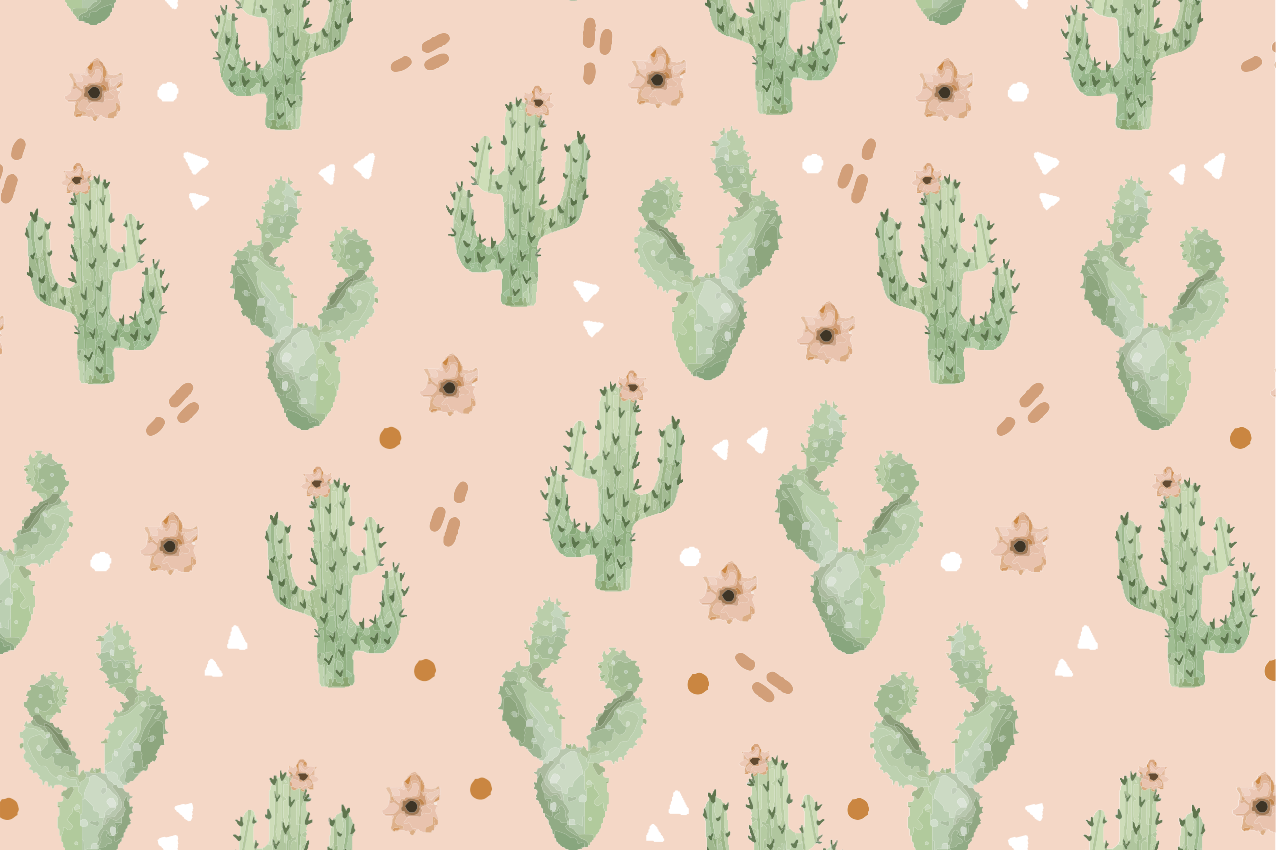 Cactus pattern art izvirna jedilna podloga - TenStickers