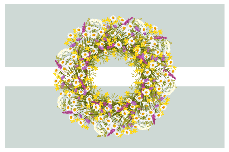 Floral wreath centerpiece izvirna jedilna podloga - TenStickers