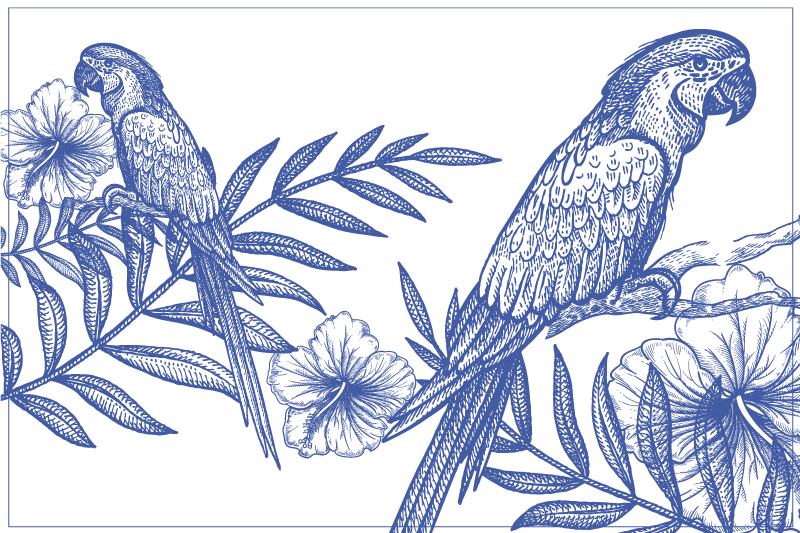 Elegant parrots arrangement izvirna jedilna podloga - TenStickers
