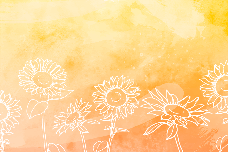 Sunflower outline pattern izvirna jedilna podloga - TenStickers