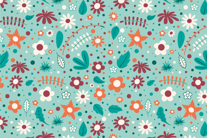 Floral pattern motif izvirna jedilna podloga - TenStickers