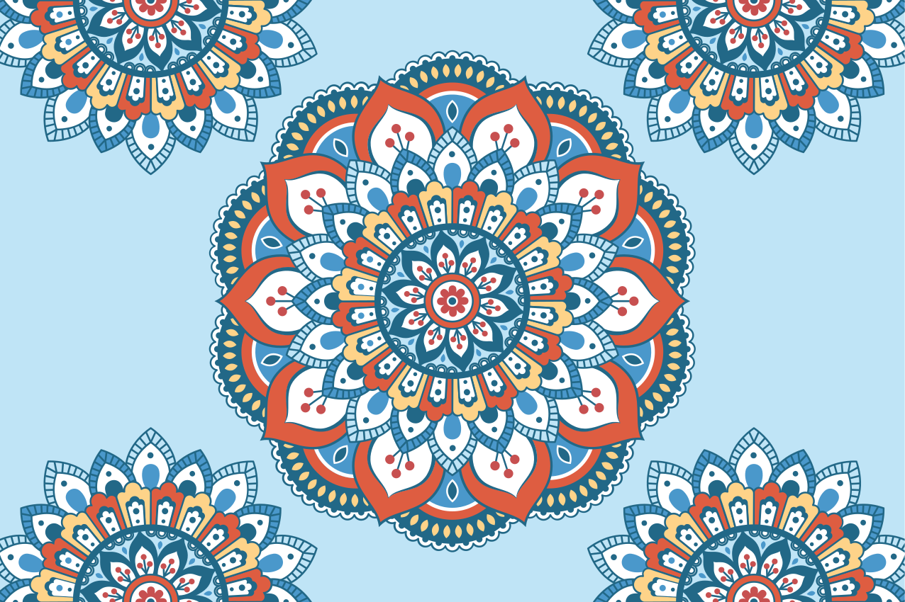 Vibrant mandala motif izvirna jedilna podloga - TenStickers