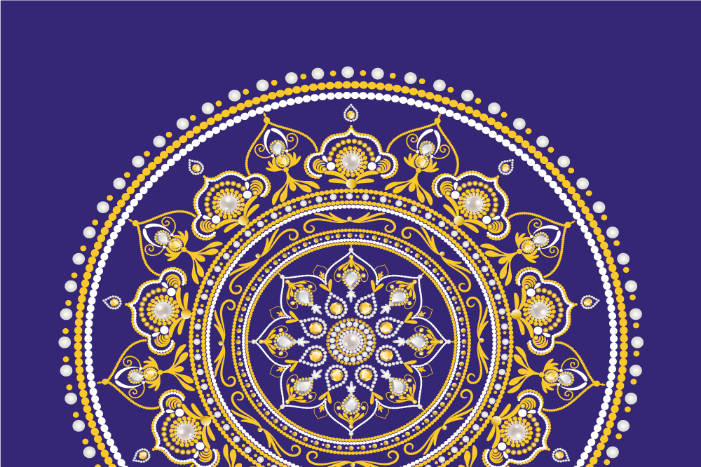 Intricate golden mandala izvirna jedilna podloga - TenStickers