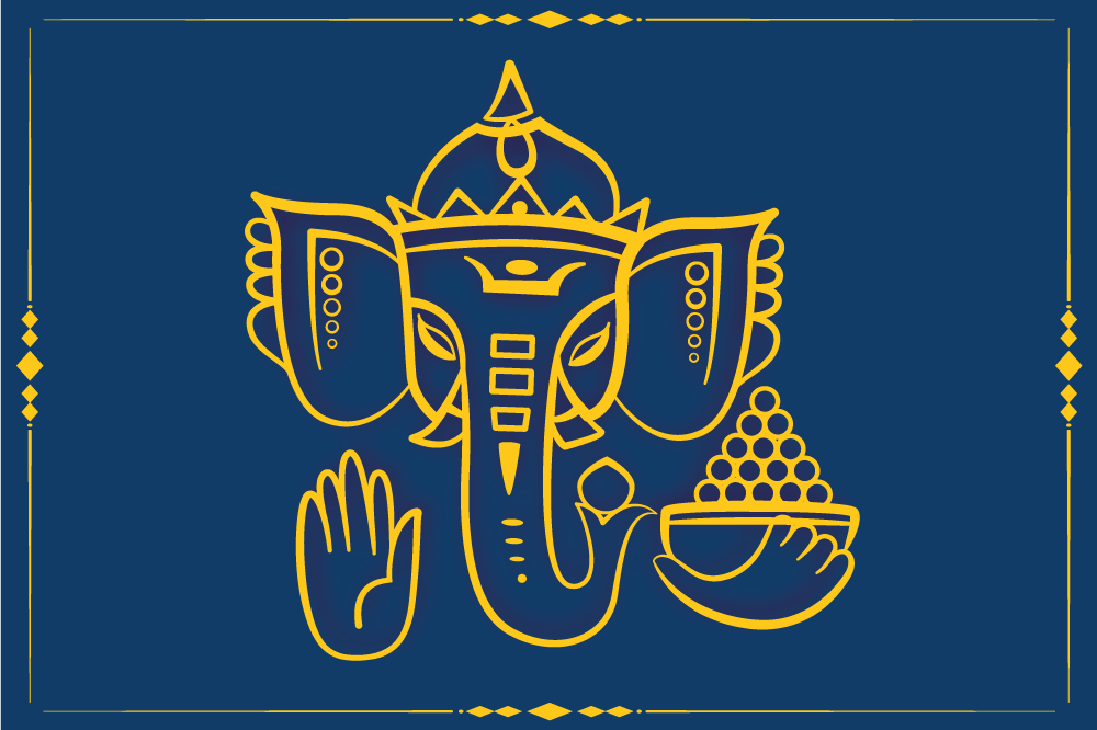 Traditional ganesha motif izvirna jedilna podloga - TenStickers