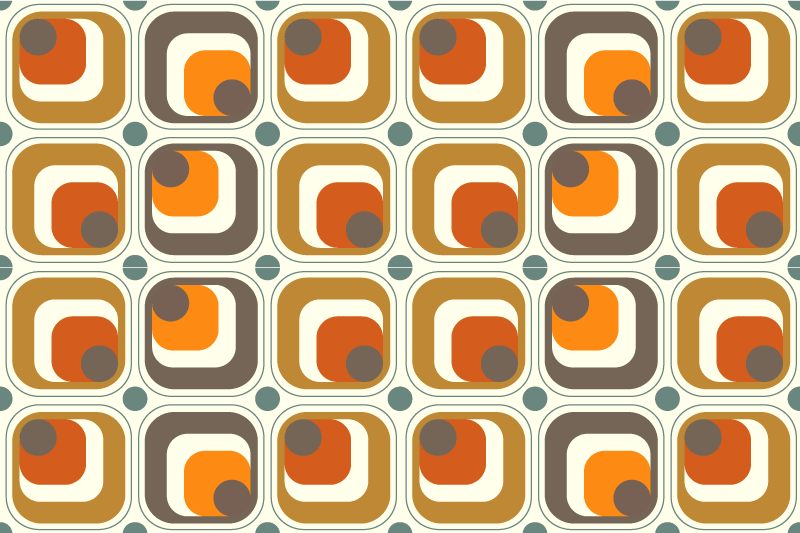 Retro patterned squares moderno preprogo - TenStickers