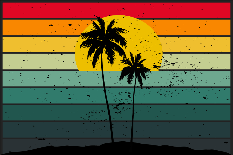 Tropical sunset landscape izvirna jedilna podloga - TenStickers