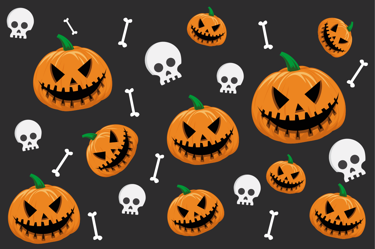 Halloween pumpkin pattern pogrinjek - TenStickers
