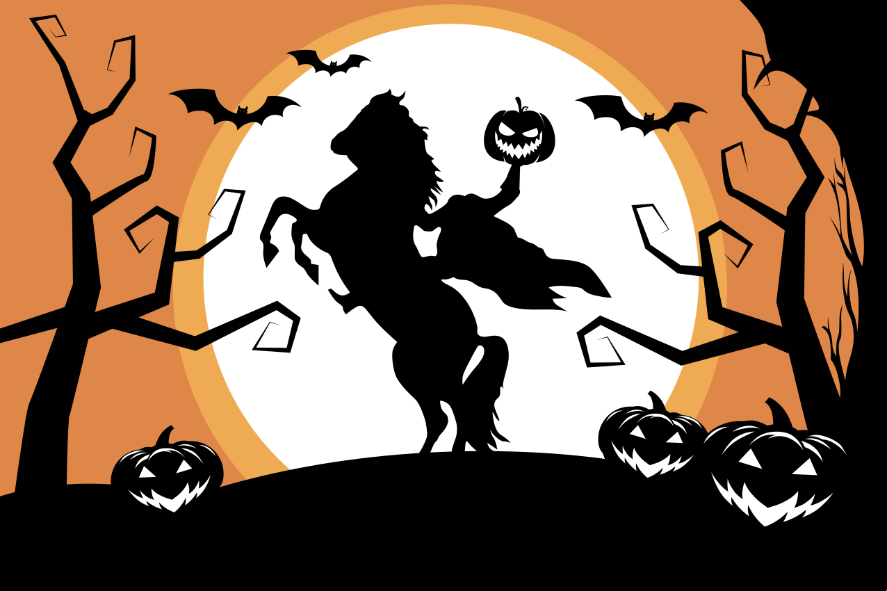 Horse holding pumpkin pogrinjek za mizo - TenStickers